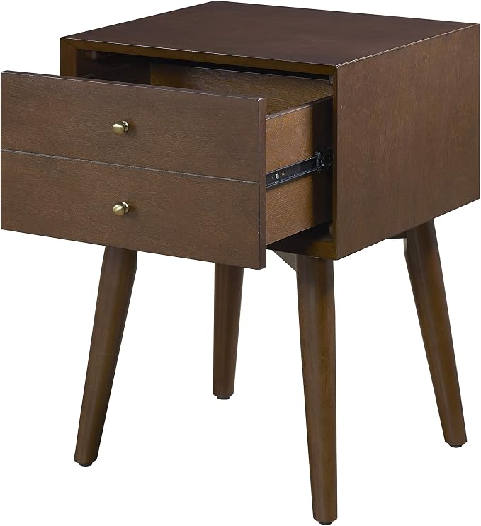 Crosley Furniture Landon Nightstand Side Table with Drawer, Mahogany - Image 5