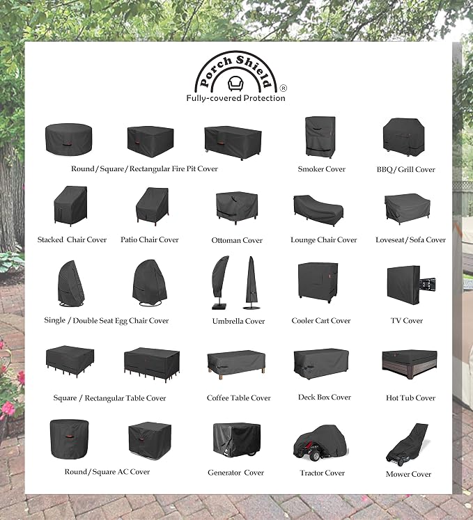 Porch Shield Waterproof Outdoor Furniture Sofa Cover – Patio 3-Seater Couch Cover 77W x 35D x 35H inch, Black - Image 8