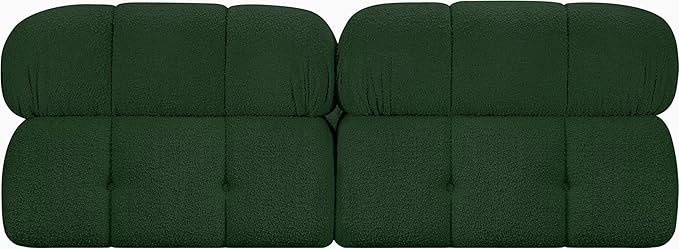 Meridian Furniture 611Green-S68B Ames Collection Modern | Contemporary Modular Sofa with Rich Green Boucle Fabric, Modular to Create Infinite Configurations, 68" W x 34" D x 28" H, Green