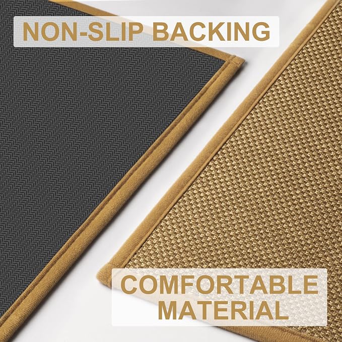 LEKEEPGO Door Mat 17"x29", Low-Profile Door Mat Indoor Entrance, Non Slip Rubber Backing Front Indoor Door Mats, Washable Absorbent Entry Doormat Inside Door Mats Resist Dirt Entryway Mat, Light Brown - Image 3