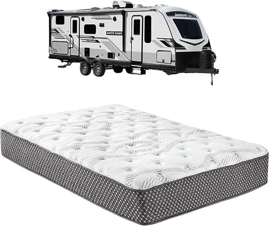 WanderRest Cool Hybrid 10” RV Mattress, RV Bunk 42x80, Medium, Cooling Gel Memory Foam & Pocketed Coil Mattress for RV, Camper, or Travel Trailer, Made in USA