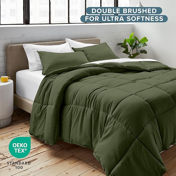 Bare Home Comforter Set - California King Size - Ultra-Soft - Goose Down Alternative - Premium 1800 Series - All Season Warmth (California King, Cypress)