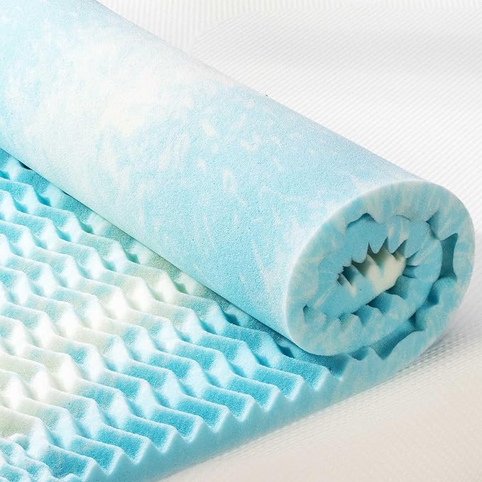 Best Price Mattress 2 Inch 5-Zone Swirl Gel Aerobreeze Foam Mattress Topper, CertiPUR-US Certified, Dorm Essentials, Twin