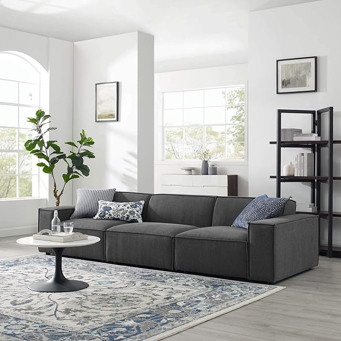 Modway EEI-4112-CHA Restore 3-Piece Sectional Sofa, Charcoal