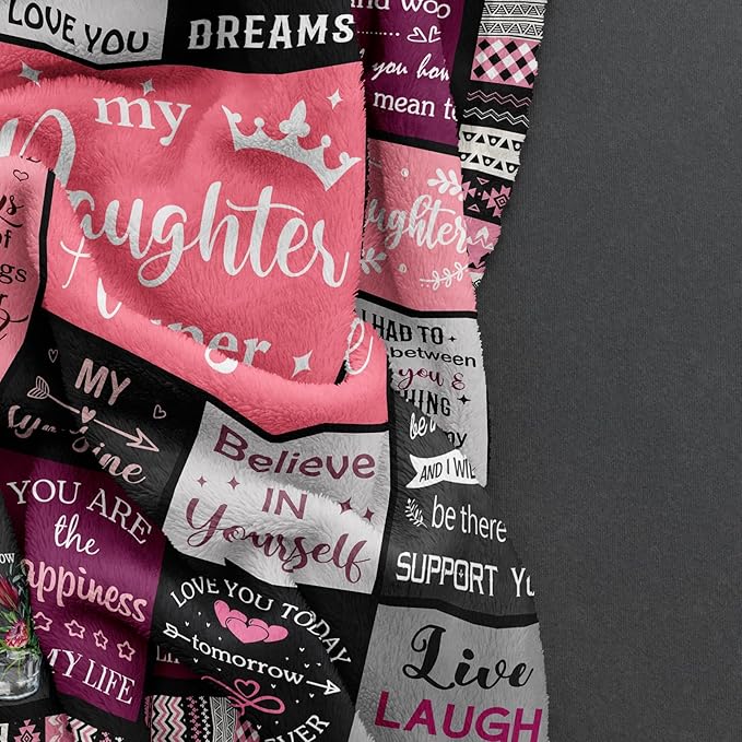 Ruvinzo Daughter Gifts from Mom Dad, Birthday Gift for Daughter, Daughters Birthday Gifts Idea, Daughters Blanket 80” x 60”