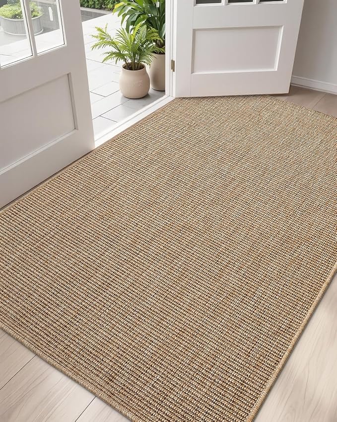DEXI Dirt Trapper Door Mat, 31x48 Washable Doormat, Dirt Resistant and Absorbent, Easy Clean Low-Profile Floor Rugs for Entryway, Front Door, and Inside Entrance, Beige by DEXI