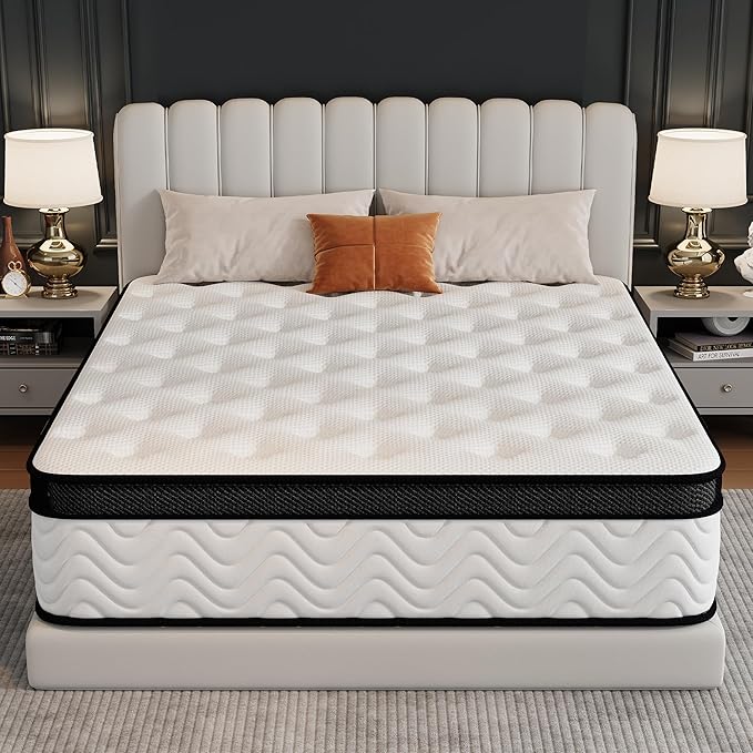 Susalt Queen Size Mattress 14 Inch, Upgraded Memory Foam Mattress in a Box, Hybrid Mattress with Independent Pocket Springs for Motion Isolation & Silent Sleep,Medium Firm,CertiPUR-US,100-Nights Trial