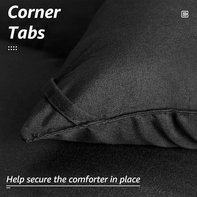 HYLEORY All Season Twin Size Bed Comforter - Cooling Down Alternative Quilted Duvet Insert with Corner Tabs - Winter Warm - Machine Washable - Dark Grey
