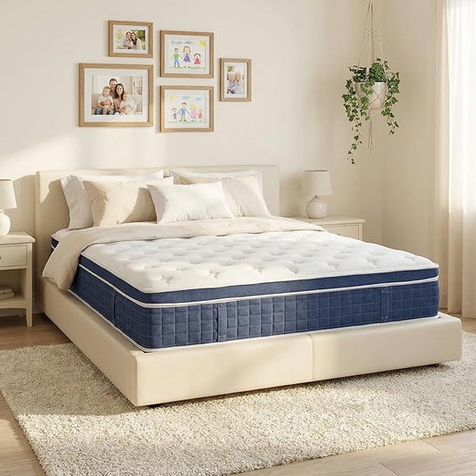 10″ Full Hybrid Mattress – Soft & Supportive, Cooling Airflow Foam + Pocket Coils, Medium-Soft Comfort, Motion Isolation, CertiPUR-US, Fiberglass-Free