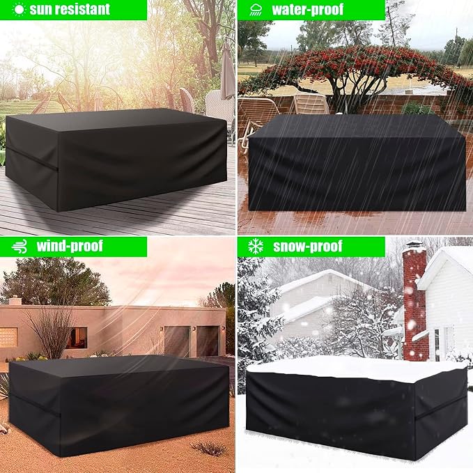 Patio Furniture Cover,Waterproof Outdoor Sectional Couch Set Covers,General Purpose, Outside Table and Chair Covers,Rectangular Heavy Duty Weatherproof 75" Lx47 Wx29 H - Image 3