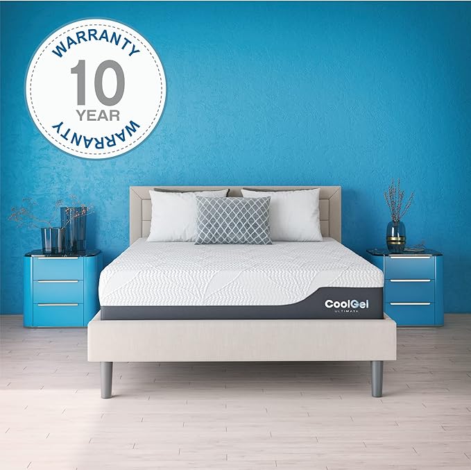 Cool Gel 12 Inch King Mattress Memory Foam Medium Firm, King Size Memory Foam Mattress Cooling, Made in the USA, 12" Depth with Pressure Relief, CertiPUR-US Certified No Fiberglass, CoolGel Bed