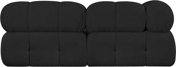 Meridian Furniture 611Black-S68A Ames Collection Modern | Contemporary Modular Sofa with Rich Black Boucle Fabric, Modular to Create Infinite Configurations, 68" W x 34" D x 28" H, Black
