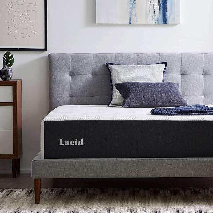 Lucid 14 Inch Memory Foam Mattress - Medium Firm Feel - Infused with Refreshing Bamboo Charcoal and Cooling Gel - Bed in a Box - Temperature Regulating - Pressure Relief - Breathable - Twin Size