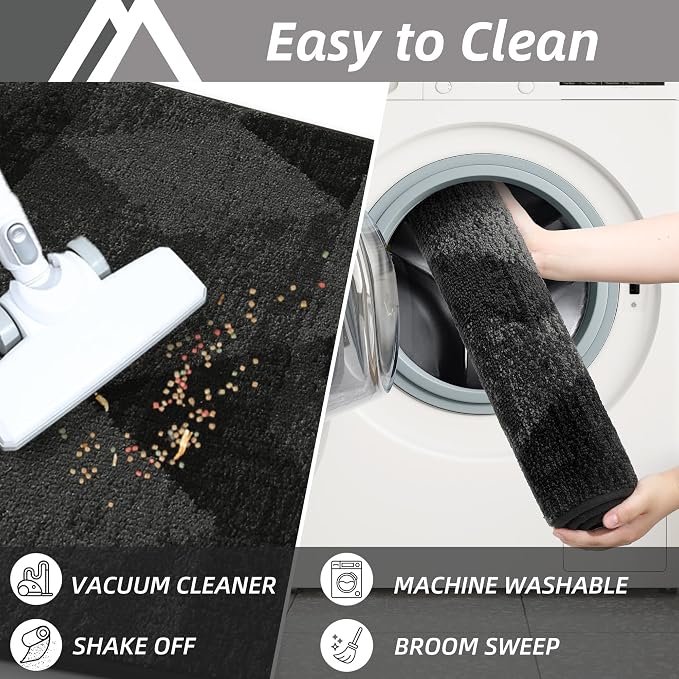 COSY HOMEER Entryway Rugs Doormat 20"x32", Non-Slip Absorbent Polyester, Washable Rugs for Front Door, Dirty Paws & High Traffic Areas, Dark Gray - Image 6