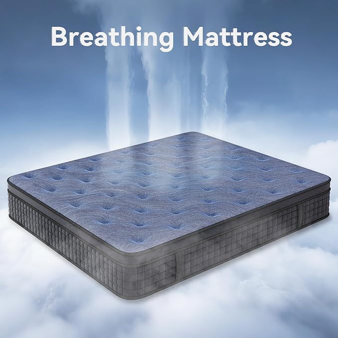 Susalt Twin Mattress, 10 Inch Hybrid Mattress in a Box, Gel Memory Foam, Medium Firm, Edge Support, Motion Isolation, Pressure Relief, Zoned Support Spring, CertiPUR-US Certified, Black & Gray (Twin)