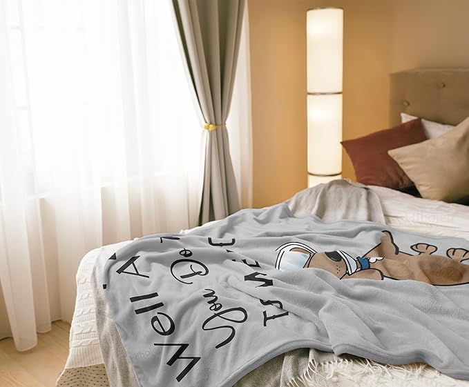 Get Well Gifts for Women/Men After Surgery, Sympathy Gift, Feel Better/Get Well Soon Gifts for Women, Surgery Recovery Gifts for Men, at Least You Dont Have to Wear A Cone Blanket 40"x50"