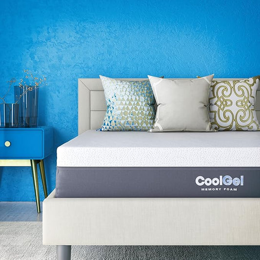 Classic Brands Cool Gel Chill Memory Foam 14-Inch Mattress with 2 BONUS Pillows |CertiPUR-US Certified |Bed-in-a-Box, Queen