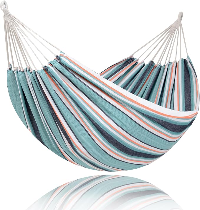 SUNCREAT Hammocks Outdoor Camping Double Hammock, Extra Large 2 Person Hammock for Camping, Green & Red by SUNCREAT