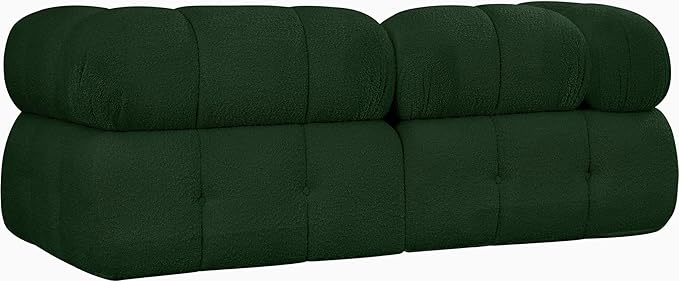 Meridian Furniture 611Green-S68A Ames Collection Modern | Contemporary Modular Sofa with Rich Green Boucle Fabric, Modular to Create Infinite Configurations, 68" W x 34" D x 28" H, Green