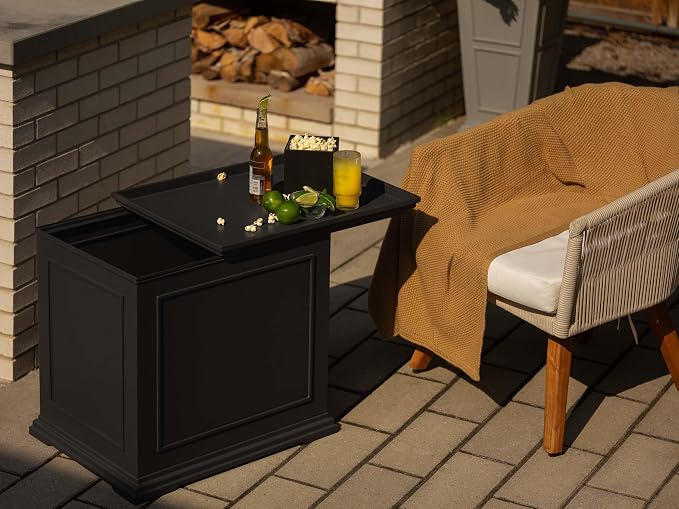 Veradek Brixton Tray Table - 2-in-1 Outdoor Side Table with Storage and Tray for Patio/Porch | Durable All-Weather Resistant | Classic & Functional - Image 2