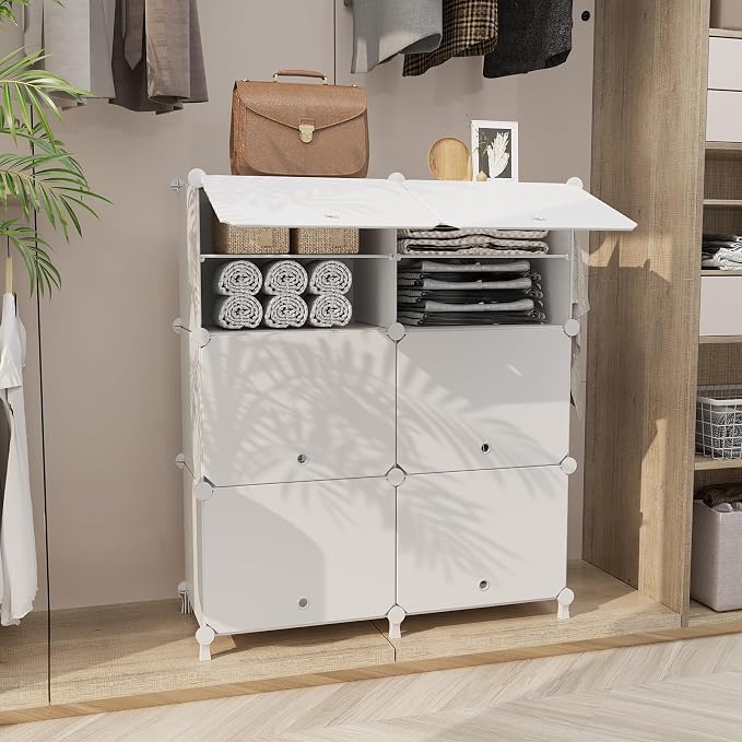 AWTATOS Shoe Rack, 6 Tier Shoe Storage Cabinet with Door, 32 Pair Shoe Organizer Shelves for Closet Hallway Bedroom Entryway, White - Image 7
