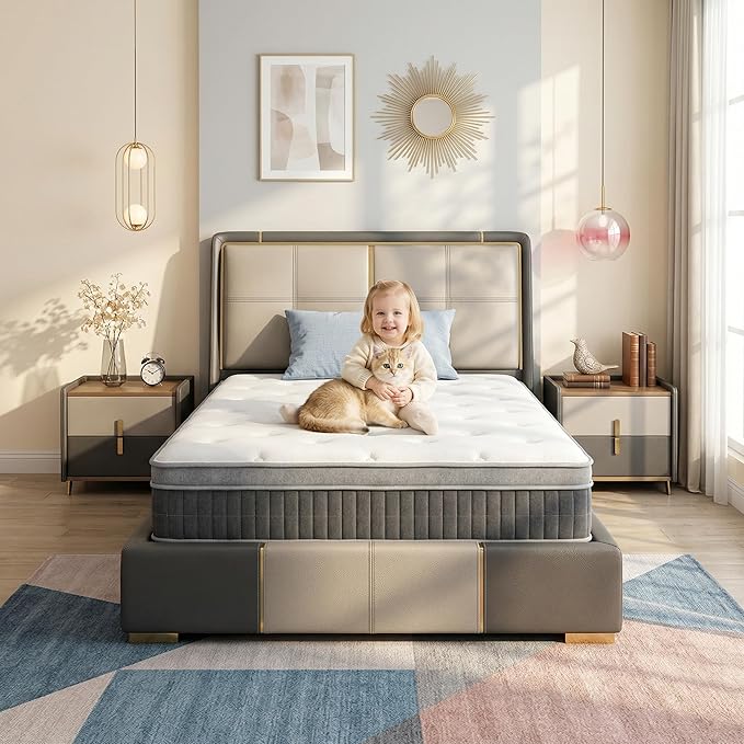 Twin Size Mattress - 12 Inch Twin Mattress- Hybrid Memory Foam Mattress,Pressure Relief, Cooling Breathable Cover, CertiPUR-US Certified, Bed-in-a-Box