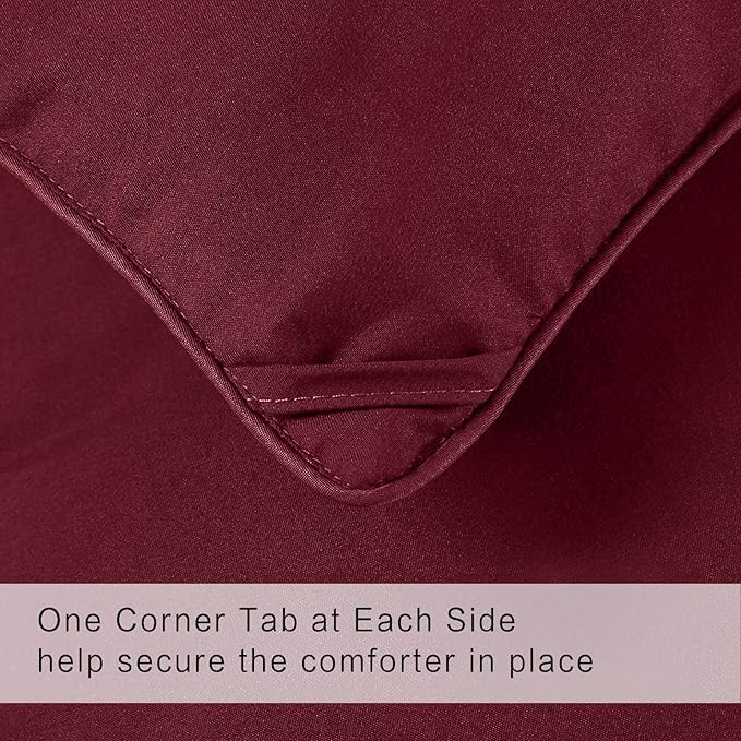 COHOME Premium Twin/Twin XL Size Comforter, All-Season Quilted Down Alternative Duvet Insert, Luxury Hotel GentleSoft Comforter with Anti-Clump Tech & 8 Tabs - Reversible - Burgundy 64x88 inches