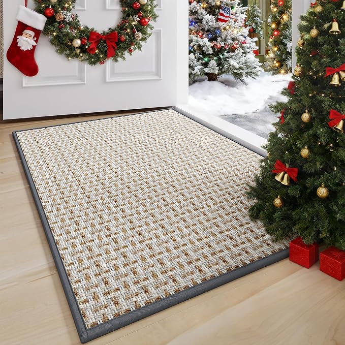 Door Mat 17"x30",Door Mat Indoor Entrance Dirt Resistant and Absorbent Non-Slip Rubber Backing Front Door Mats Washable Low-Profile Indoor Mats for Entryway, Inside Entrance Easy Clean Gray - Image 9