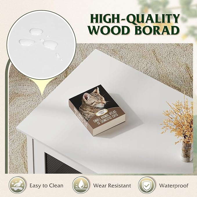 WLIVE Coffee Table with Storage, Modern Coffee Table with Flip-up Door, 2-in-1 Center Table Cat House Furniture for Living Room, Home, White