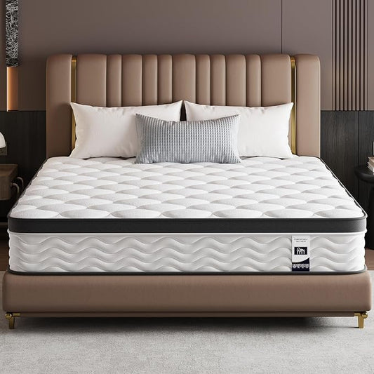 Queen Mattress,12 Inch Queen Size Mattress in a Box,Memory Foam and Pocket Spring Hybrid Mattress,Ideal for All Sleep Positions,CertiPUR-US Certified,Shoulder Support-Medium Firm,80" x 60"