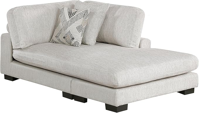 Lexicon Modular Sectional Sofa for Living Room, Textured Microfiber Reversible Chaise with 2 Pillows, Units of Modular Sectional Couch, Upholstered Chair for Customizable Sectional Sofa Couch, Beige