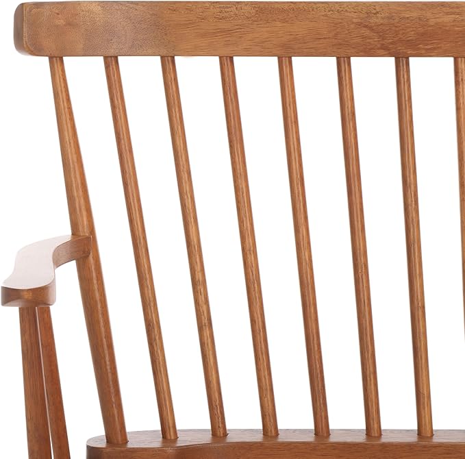 SAFAVIEH Home Collection Addison Farmhouse Honey Solid Wood Windsor Spindle Loveseat Bench