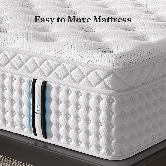 BedStory Medium Firm King Size Mattress 14 Inch, Luxury Hybrid Mattress in a Box for Zoned Pressure and Pain Relief, Signature Collection Deep Sleep Mattresses, 10 Years Warranty,365 Nights Trial