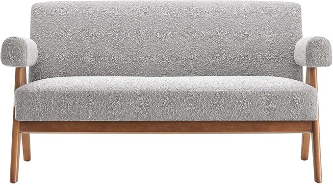 Modway EEI-6504-LGR Lyra Boucle Fabric Loveseat, Light Gray