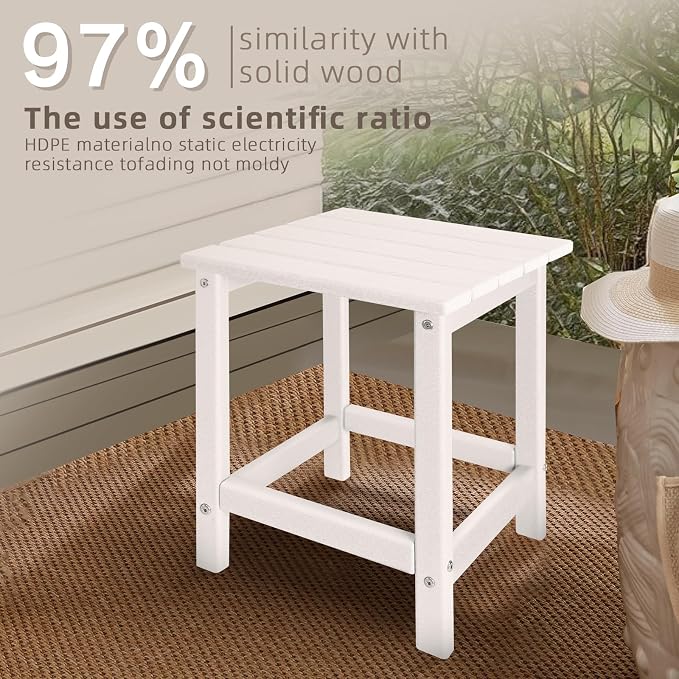 GARDENSTAR Outdoor Side Tables Adirondack, HDPE Small Table for Patio,Outside End Table for Porch, Deck, Pool, Weather Resistant/Easy Maintenance - Image 7