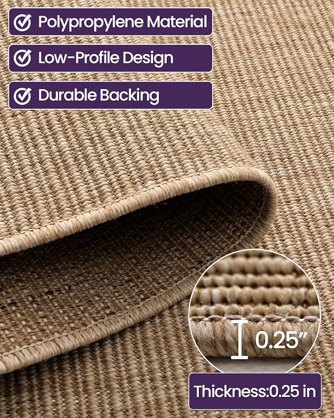 DEXI Dirt Trapper Door Mat, 31x60 Washable Doormat, Dirt Resistant and Absorbent, Easy Clean Low-Profile Floor Rugs for Entryway, Front Door, and Inside Entrance, Beige - Image 7