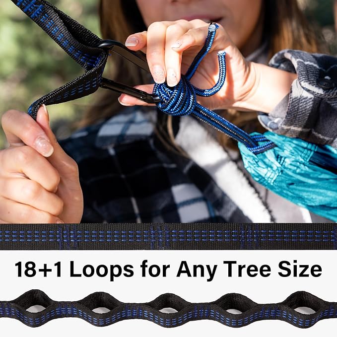 Kootek Camping Hammock, Portable Hammocks with Tree Straps & Attached Carry Bag, Camping Essentials Gear, Perfect for Outside Indoor Hiking Beach Backpack Travel - Image 5