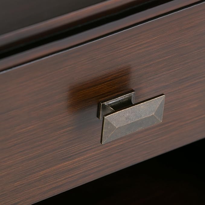 SIMPLIHOME Artisan Bedside Table - 24 inch Wide Solid Wood Nightstand Table in Autumn Brown, Contemporary Side or End Table with 1 Drawer, Open Shelf Storage and Bronze Knobs - Image 8
