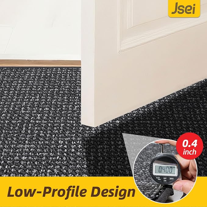 JSEI Dirt Trapper Door Mat 36"x60" Non-Slip Washable Entrance Mat, Dog Doormats, Absorbent & Fade-Resistant Floor Mats, Low Profile Welcome Mats for Entryway, Front Door, and Inside Entrance, Charcoal - Image 7