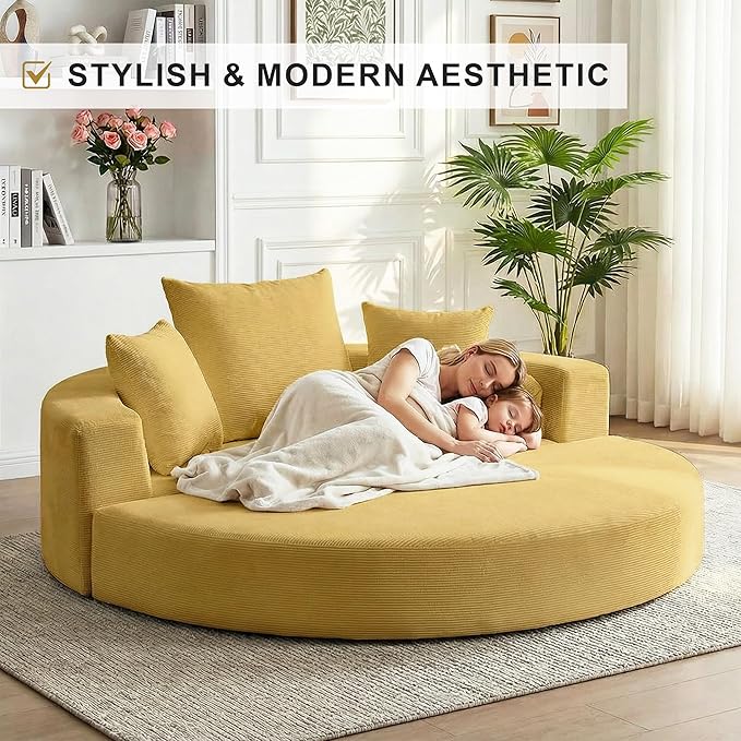 Casaphoria 67'' Sleeper Sofa for Small Spaces,Convertible Foldable Couch Bed with Armrests,Space Saving Guest Bed for Apartments,Dorms,Living Room(Yellow)