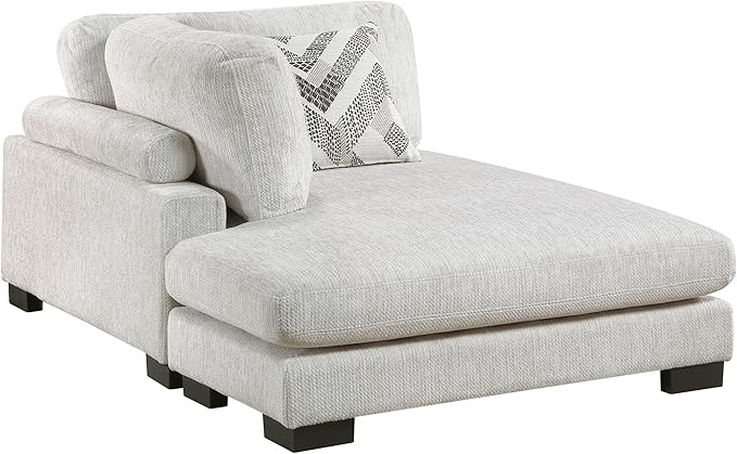 Lexicon Modular Sectional Sofa for Living Room, Textured Microfiber Reversible Chaise with 2 Pillows, Units of Modular Sectional Couch, Upholstered Chair for Customizable Sectional Sofa Couch, Beige