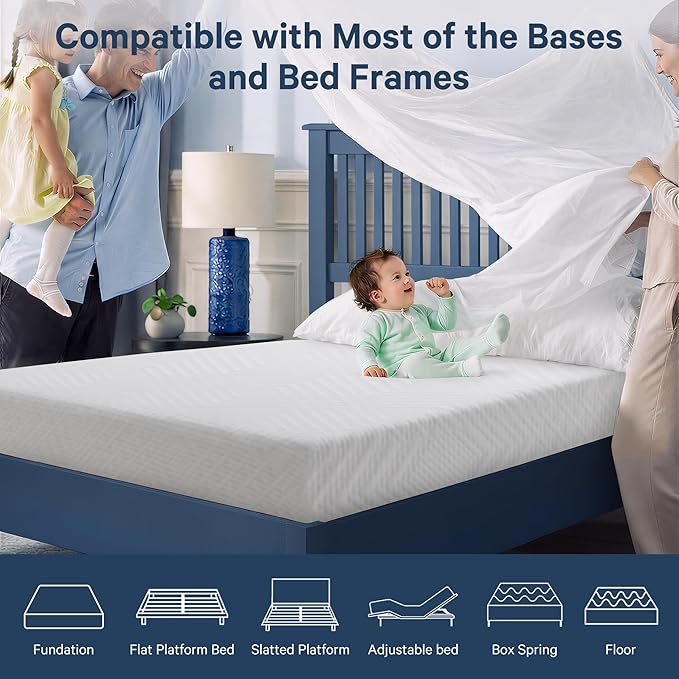Queen Mattress, 12 Inch Queen Size Gel Memory Foam Mattress in a Box with Medium Firm for Cool & Pressure Relief, CertiPUR-US Certified