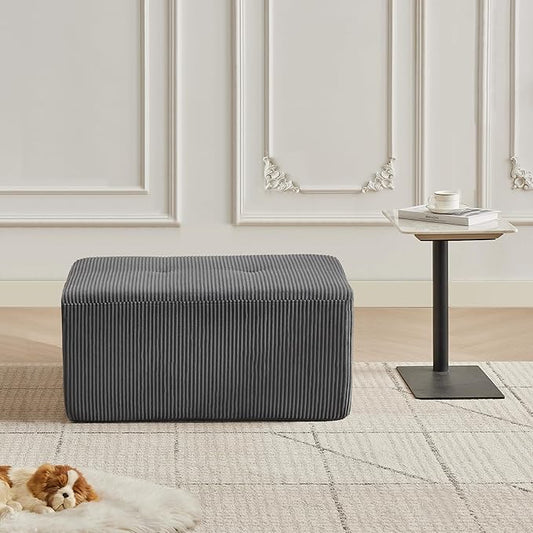 Modular Sectional Sofa with Movable Ottoman, Seat Deep Seat Couch with Pillows, Comfy Cloud Sectional Sofa for Living Room, Bedroom and Apartment (Grey, 1 Ottoman)