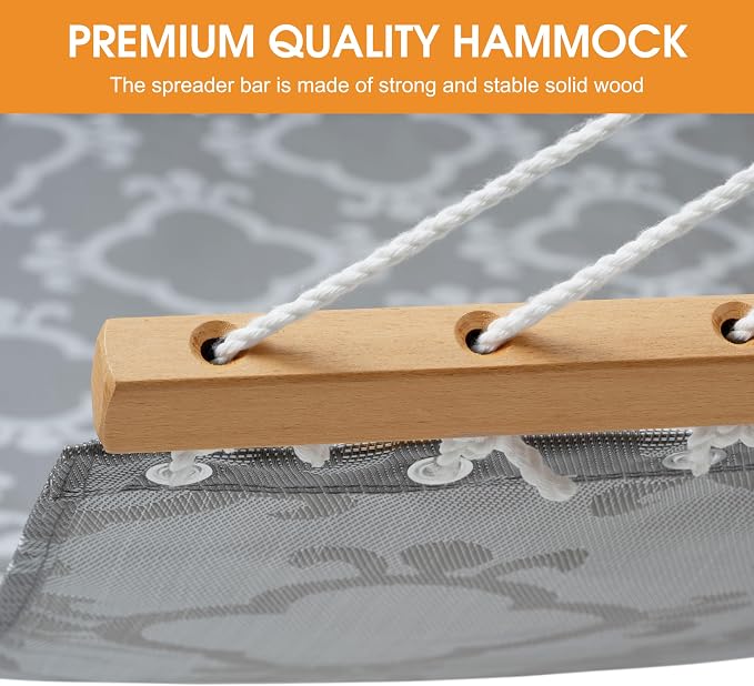 Lazy Daze Hammocks Quick Dry Hammock with Spreader Bar Textliene Fabric Double 2 Person Hammock with Chains Outdoor Patio Poolside Backyard Beach 450 lbs Capacity, Four Leaf Clover - Image 3