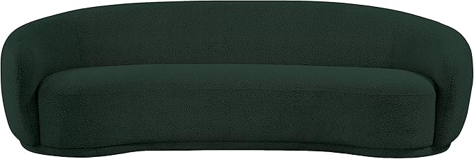 Meridian Furniture 693Green-S Hyde Collection Modern | Contemporary Boucle Fabric Upholstered Sofa, Green, 89.5" W x 38" D x 28" H