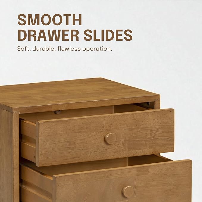 NTC Lux Nightstand with 2 Drawers, Featuring Adaptable Design, 150 lbs Load Capacity, Water-Resistant, Elevate Your Space, Easy Assembly - Teak Look - Image 5