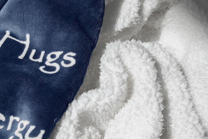 Compassion Blanket (Brand)- Strength Courage Super Soft Warm Hugs, Get Well Gift Blanket Plush Healing Thoughts Positive Energy Love & Hope (Blue, 50 x 65 Sherpa)