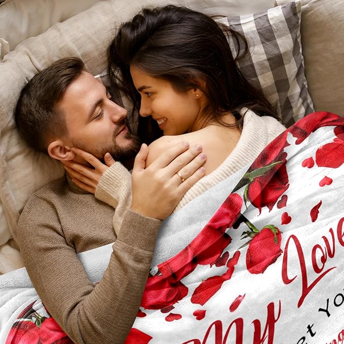 Anniversary Romantic Gifts for Women - Mothers Day Blanket Gift for Her Wife Girlfriend - to My Love Blanket - I Love You Gift for Her - Wife Girlfriend Birthday Gifts Ideas - 60"x80"