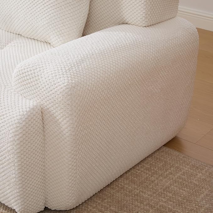 135" U-Shaped Compressed Sectional Cloud Sofa, Flannel Upholstered Modular Tufted Sofa with 6 Pieces, Symmetrical Boneless Foam Modular Cloud Couches for Living Room