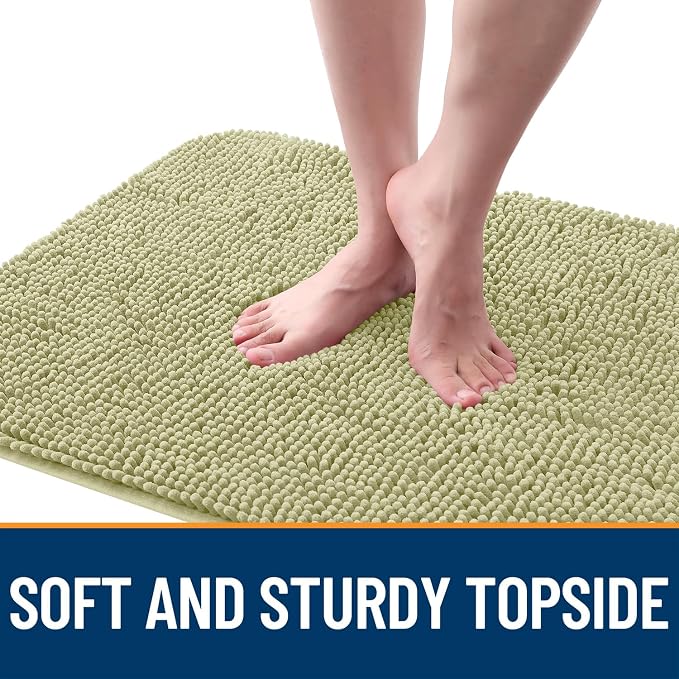 OLANLY Dog Door Mat for Muddy Paws 54x32, Absorbs Moisture and Dirt, Absorbent Non-Slip Washable Doormat, Quick Dry Chenille Mud Mat for Dogs, Entry Indoor Entryway Carpet for Inside Floor, Vanilla - Image 4